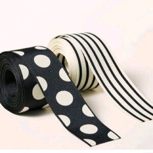 Kate Spade New York Target Collaboration Black & White Ribbon Set- 2 Rolls 3 yds